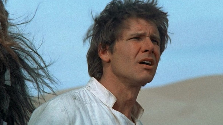 Harrison Ford's Han Solo staring ahead into the distance in Star Wars: Return of the Jedi