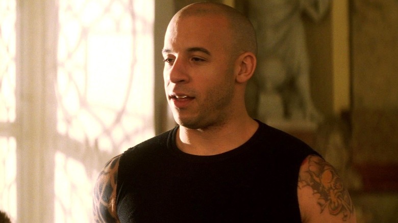 Vin Diesel as Xander Cage wearing a tank top in xXx