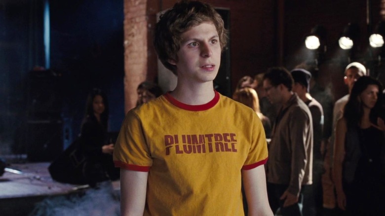 Michael Cera stands in a concert hall as Scott Pilgrim in "Scott Pilgrim vs. The World"