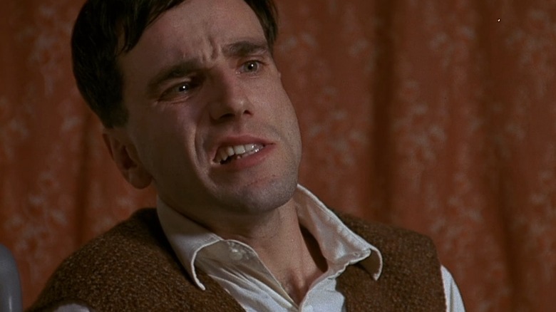 Daniel Day Lewis as Christy in My Left Foot, mouth open