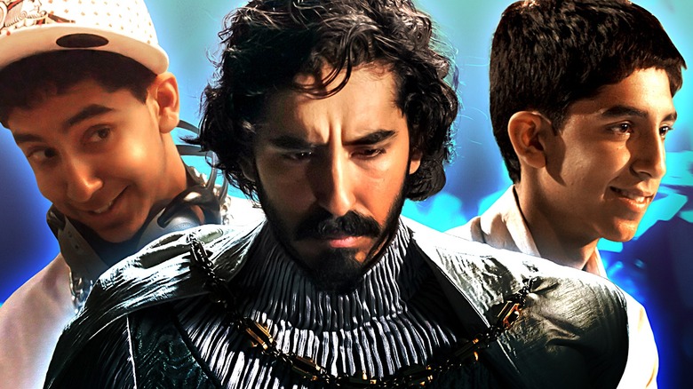 Collage of Dev Patel in Green Knight, Skins, and Slumdog Millionaire