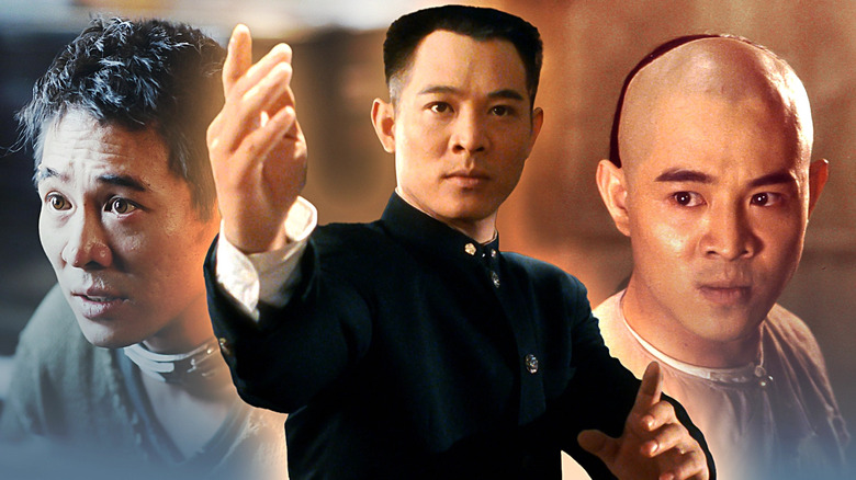 Jet Li as Danny in Unleashed, Chen in Fist of Legend, and Wong in Once Upon a Time in China