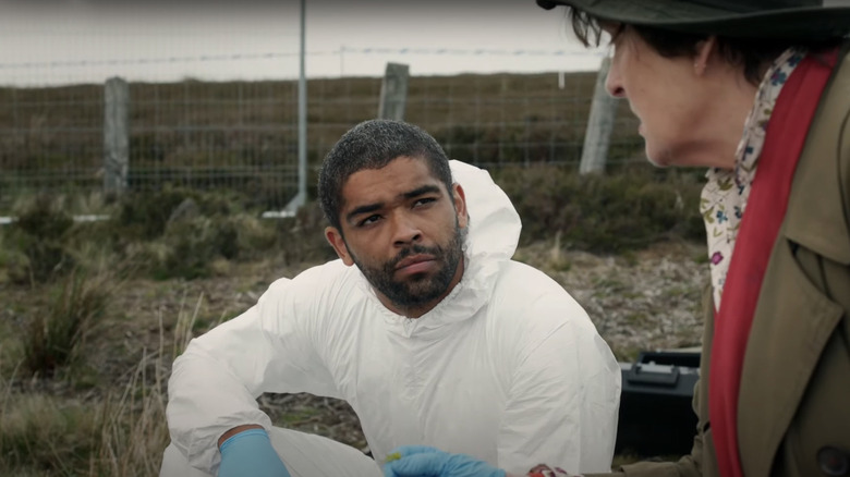 Kingsley Ben-Adir as Dr. Marcus Sumner talking to Vera Stanhope on Vera