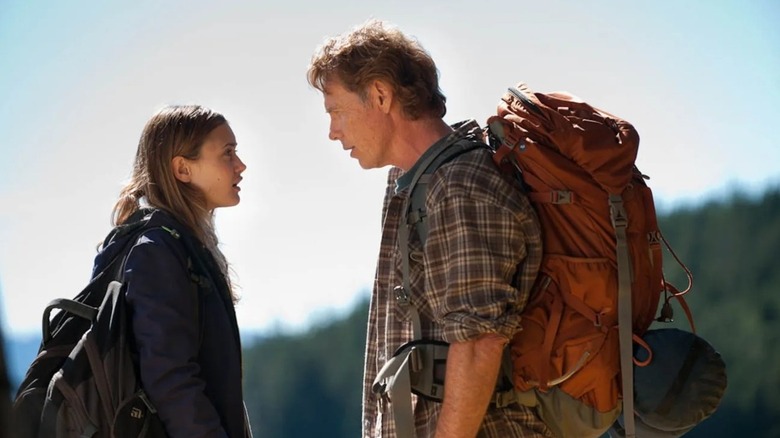 Ella Purnell as Mackenzie and Bruce Greenwood as Bartlett looking at each other in Wildlike