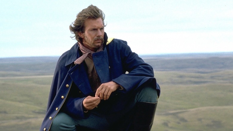 John Dunbar (Kevin Costner) scans the prairie in Dances With Wolves