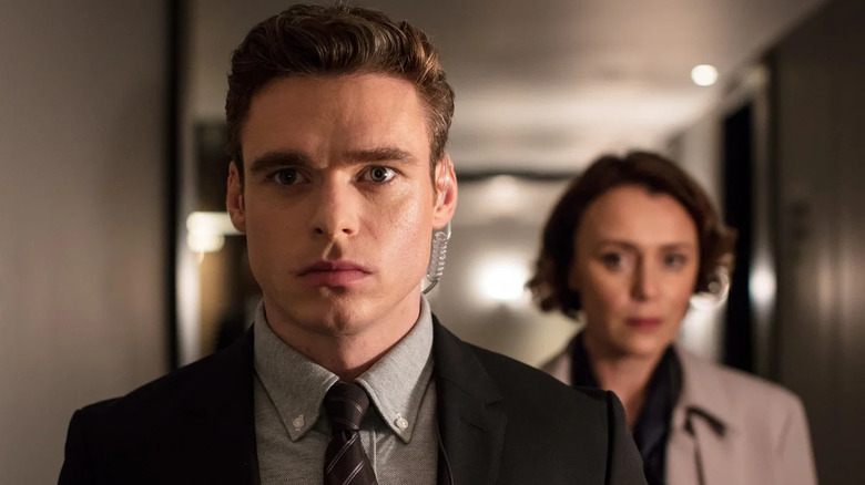 Richard Madden and Keeley Hawes as David Budd and Julia Montague on Bodyguard