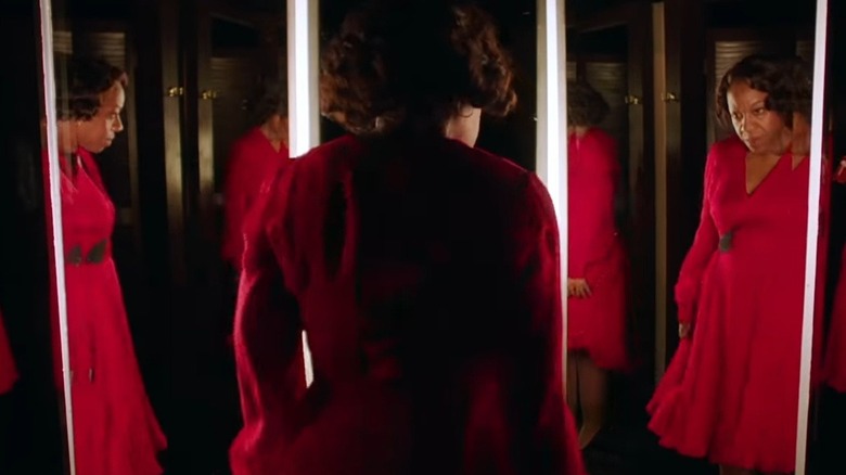 Marianne Jean-Baptiste red dress mirrors