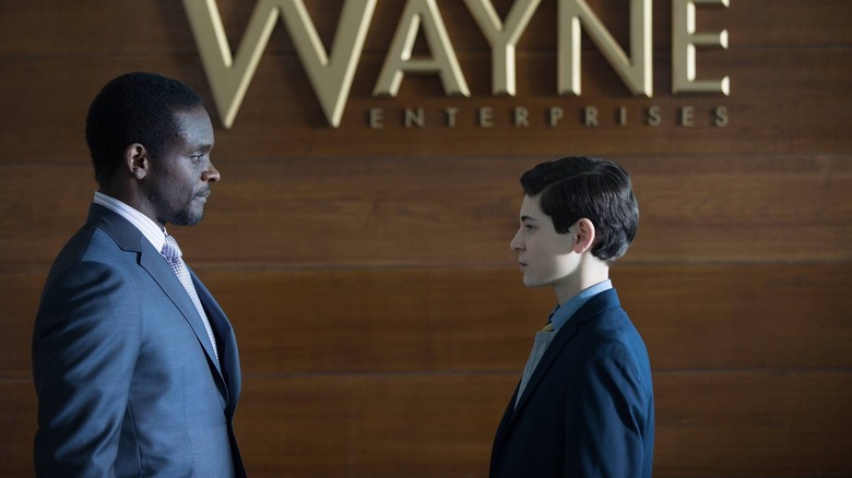Lucius Fox and Bruce Wayne in an episode of Gotham