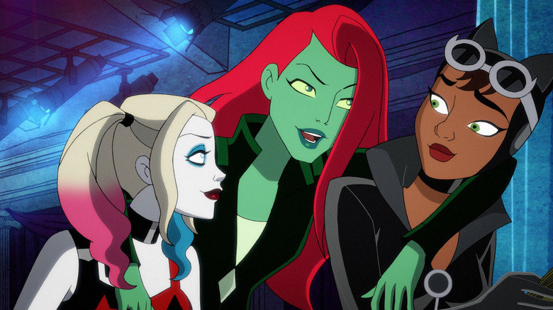Harley, Poison Ivy, and Selina Kyle hang on "Harley Quinn"