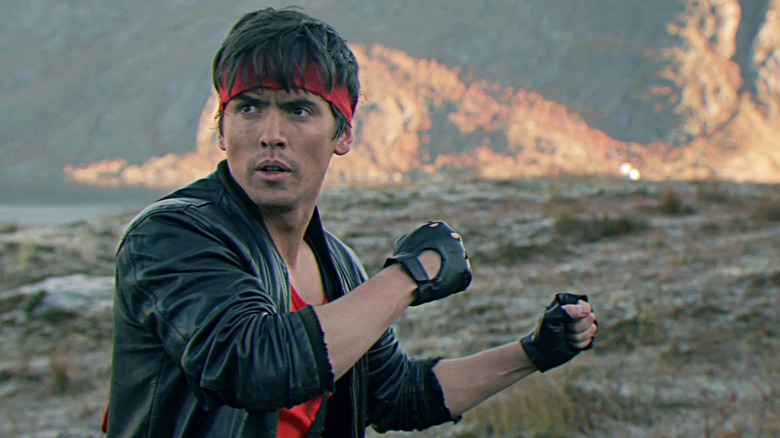 David Sandberg as Kung Fury in the middle of a field in Kung Fury