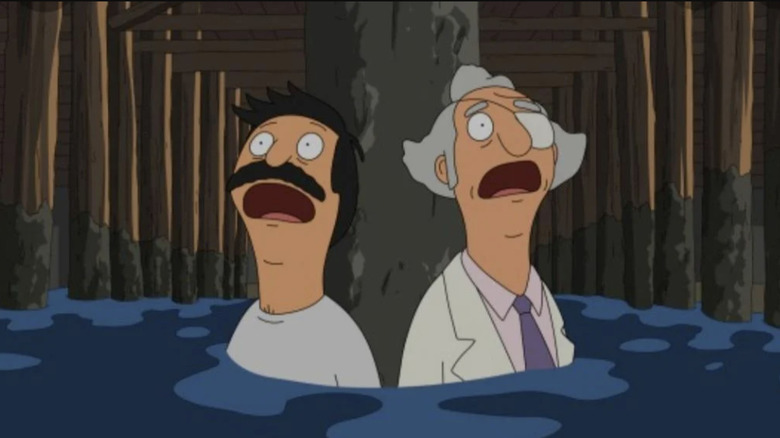 Bob and Mr. Fischoeder screaming in Bob's Burgers