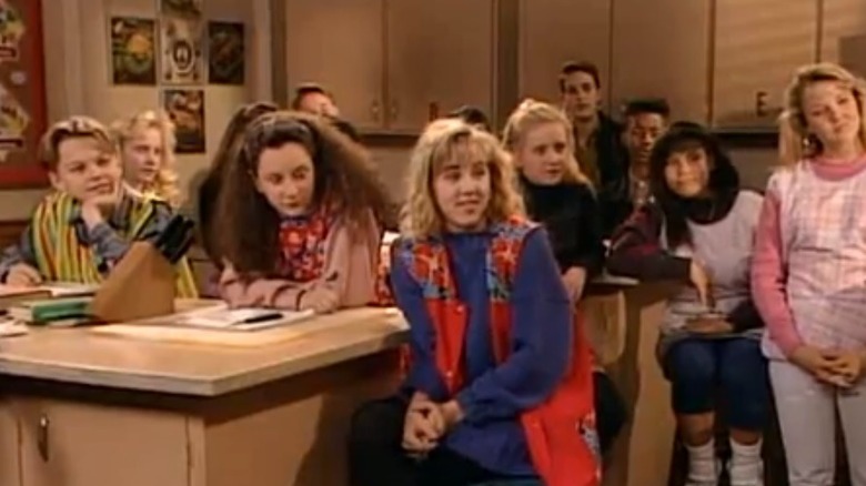 Leonardo DiCaprio in a classroom scene on Roseanne