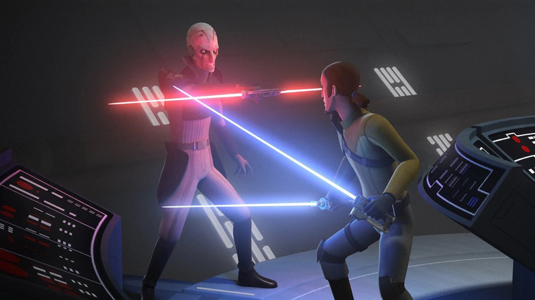 Kanan dueling Inquisitor Star Wars: Rebels