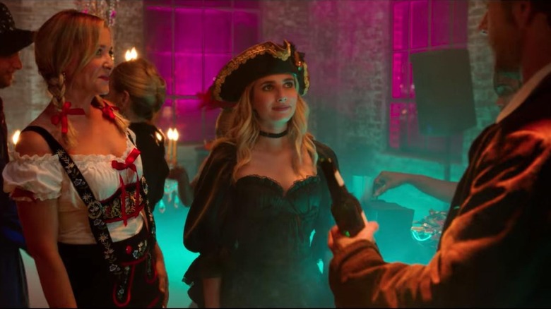 Emma Roberts wears a pirate costume at a party