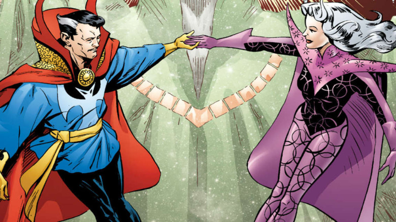 Doctor Strange holds hands Clea