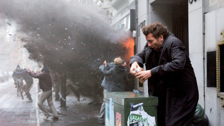 Theo caught in the blast of an explosion in Children of Men