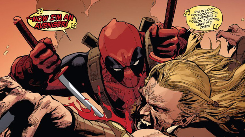 Deadpool stabs Sabertooth in Marvel Comics' "Deadpool"