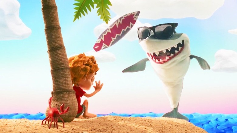 Shark on island commercial from WandaVision