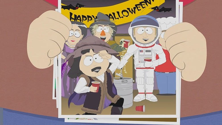 Randy Marsh dressed like Columbus on South Park