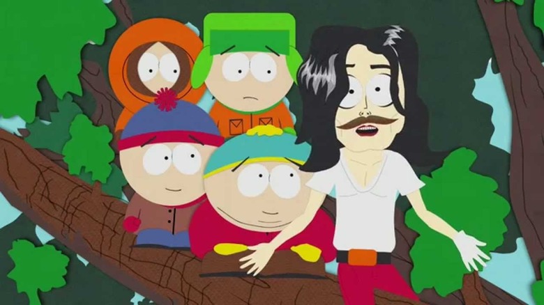 The boys with Mr. Jefferson on South Park