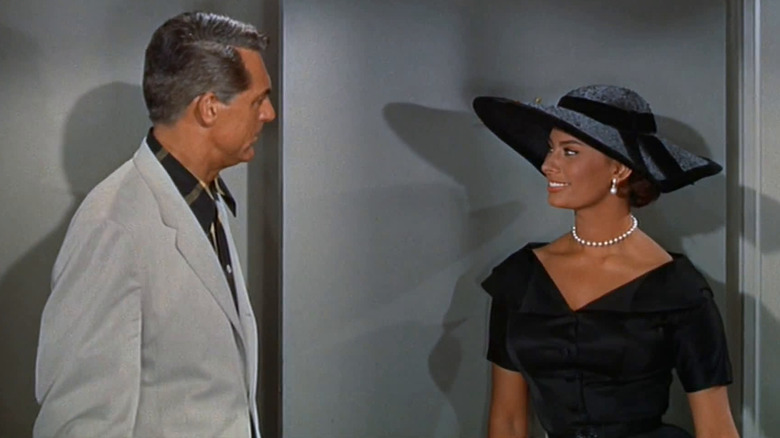 Cary Grant looks at a stunning Sophia Loren