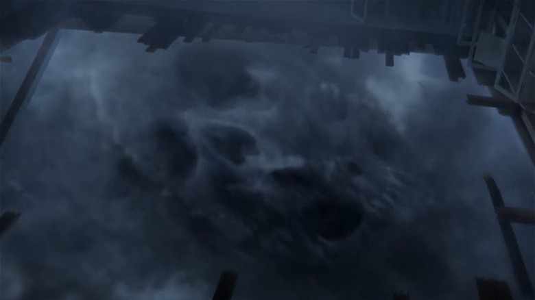 Skull appears in hurricane