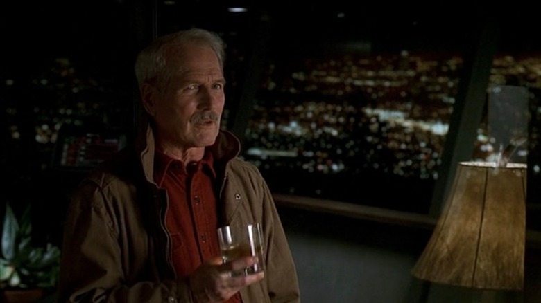 Paul Newman mustache holding drink Twilight