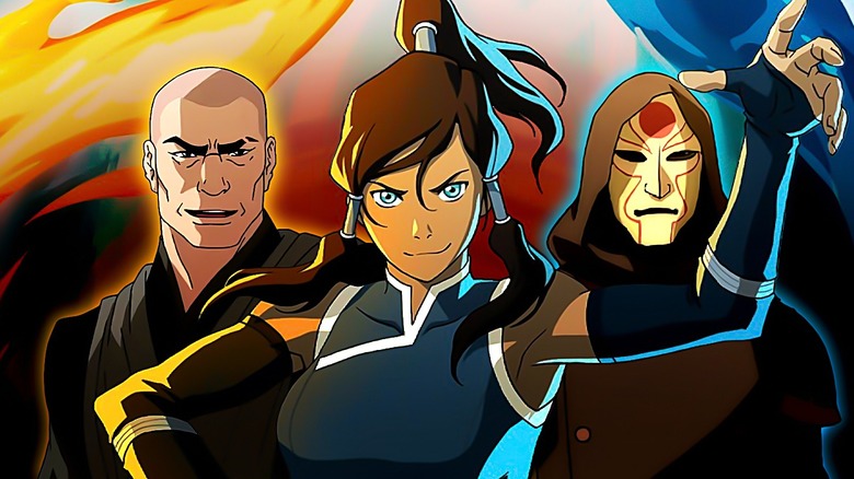 Zaheer, Korra, and Amon from The Legend of Korra