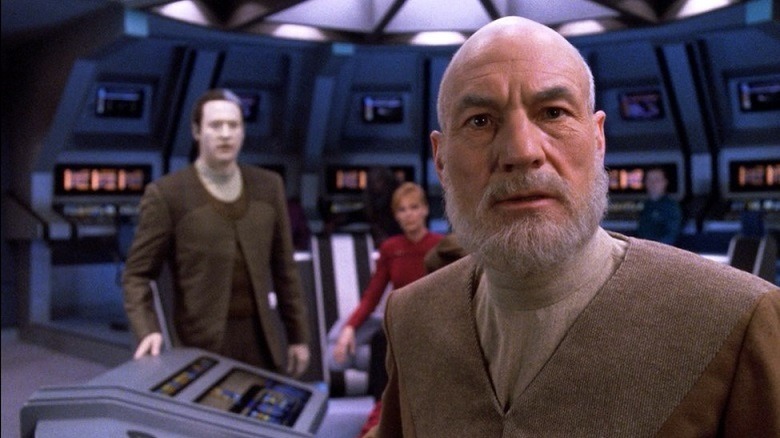 An older Picard, Crusher and Data 