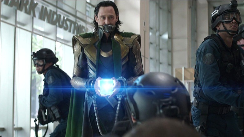 Loki steals the Tesseract