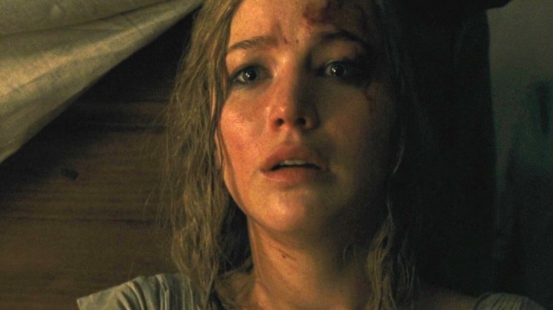 Jennifer Lawrence looking afraid