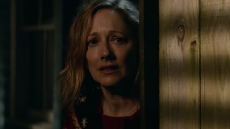 Judy Greer looks frightened in Halloween 2018