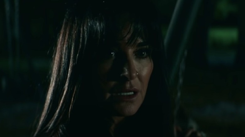 Kyle Richards frightened in Halloween Kills