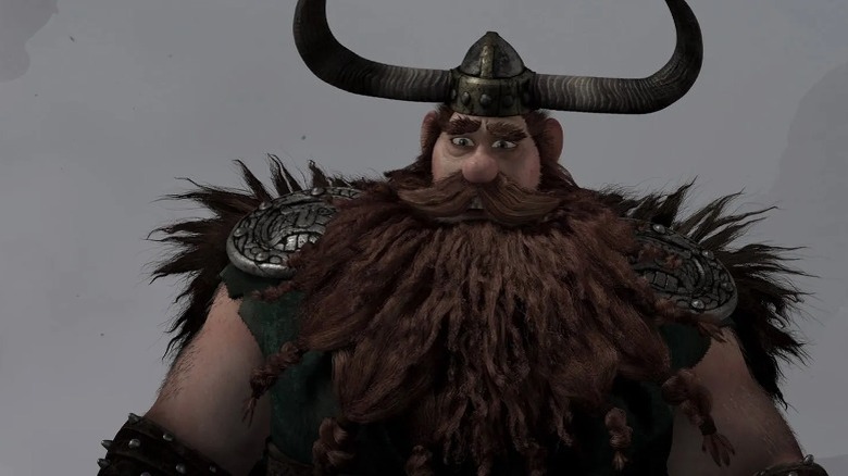 How to Train Your Dragon's Stoick the Vast standing in the middle of a gray fog