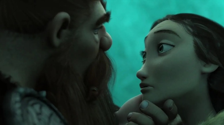 How to Train Your Dragon 2's Stoick the Vast and Valka Haddock locking eyes