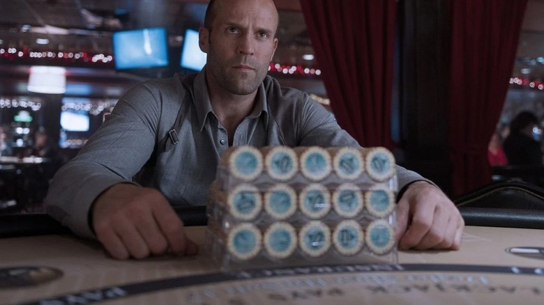 Jason Statham as Nick Wild placing a bet in Wild Card