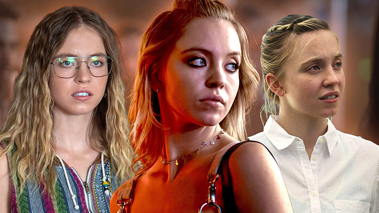 Sydney Sweeney as Olivia Mossbacher in The White Lotus, Cassie in Euphoria, and Reality Winner in Reality