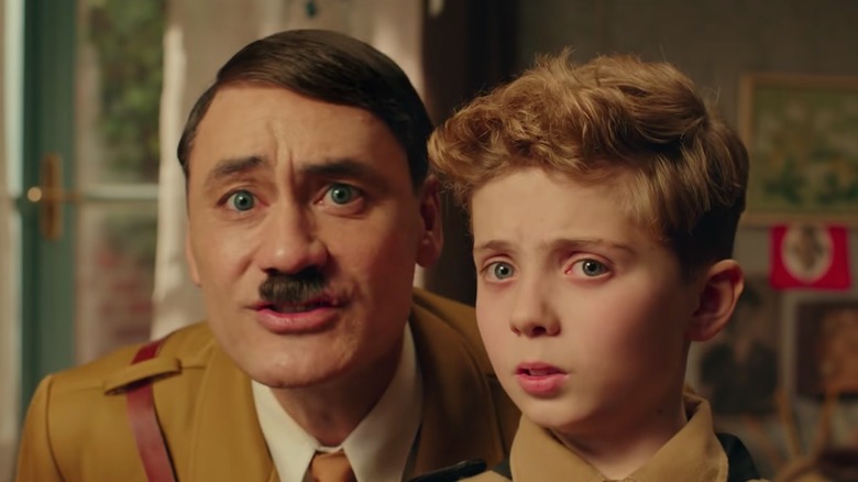 Taika Waititi and Roman Griffin Davis in Jojo Rabbit