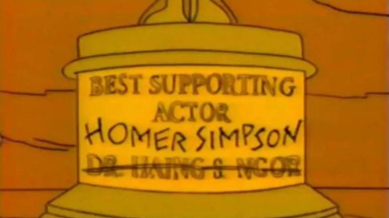 Dr. Haing S. Ngor's name crossed out on an Oscar on The Simpsons