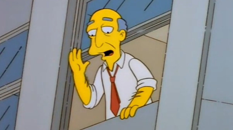 Man yelling at Homer from World Trade Center on The Simpsons