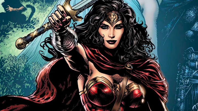 Wonder Woman holding out sword in "Rebirth" comic