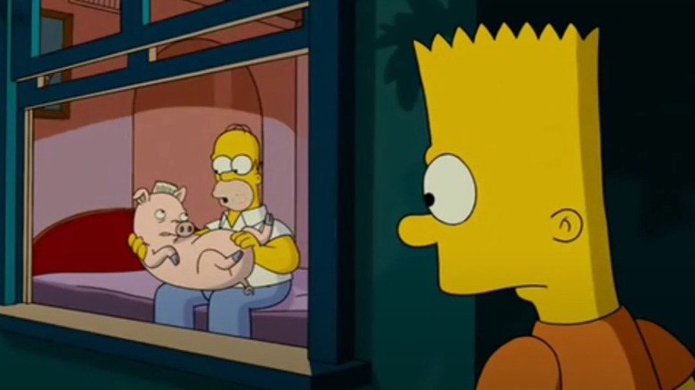 Homer, Bart, and Spider-Pig