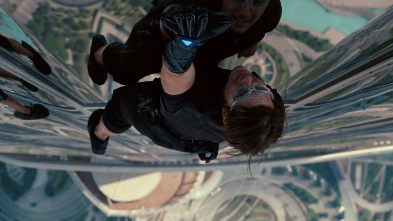 Ethan Hunt climbing the Burj Khalifa in Mission: Impossible – Ghost Protocol (2011)