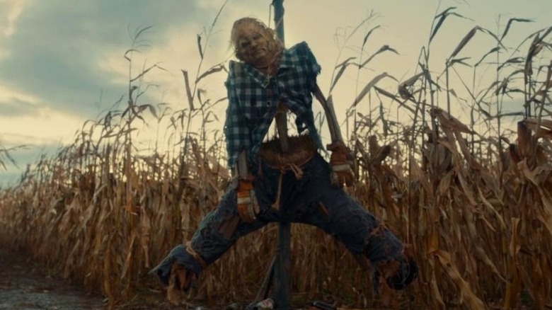 Harold scarecrow hanging cornfield