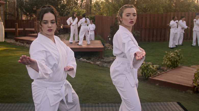 "Cobra Kai" frenemies Sam (Mary Mouser) and Tory (Peyton List)