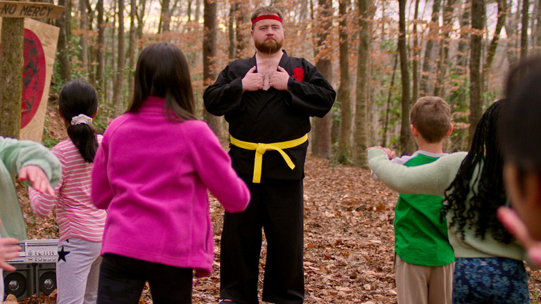 Paul Walter Hauser as Stingray poorly mentors the next generation of "Cobra Kai"