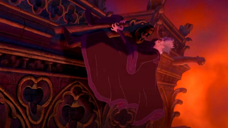 Frollo meets his fiery fate in "The Hunchback of Notre Dame" (1996)