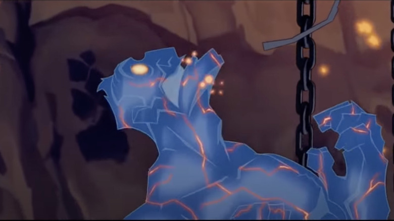 Rourke turns into crystalized monster in "Atlantis: The Lost Empire"