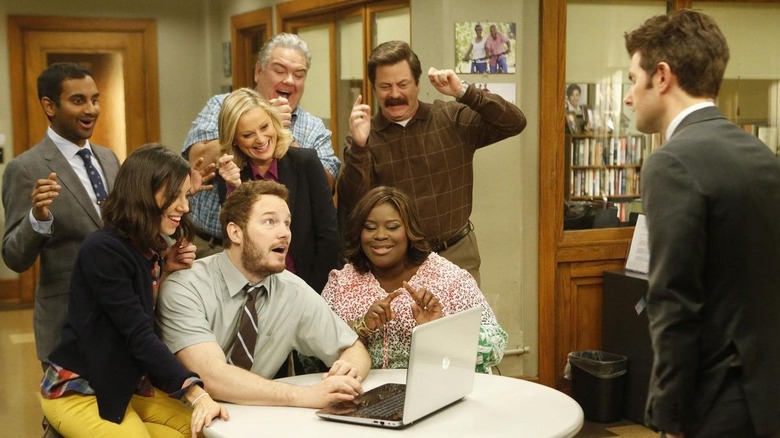 Amy Poehler, Chris Pratt and the "Parks and Recreation" cast.