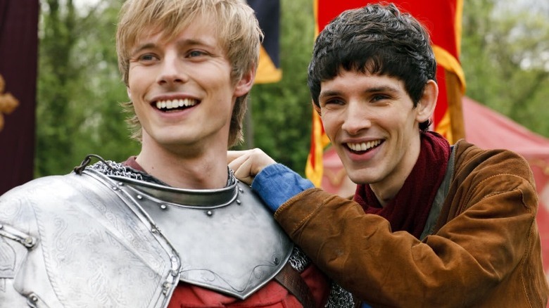 Arthur and Merlin smiling